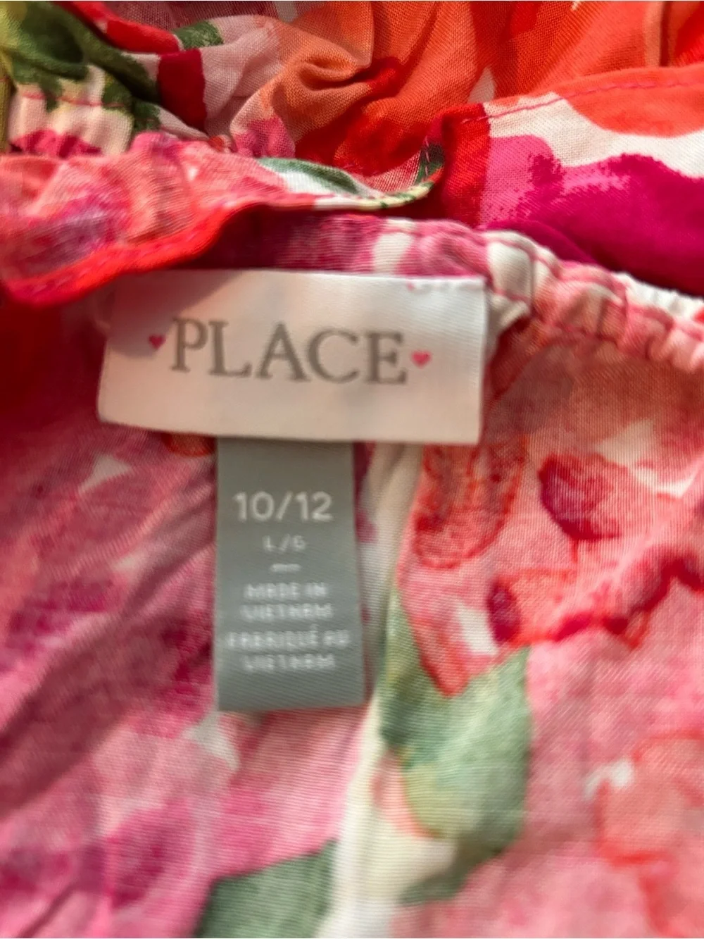 Place Floral WatercolorTwo Piece in Red, Pink and Green. Size 10/12